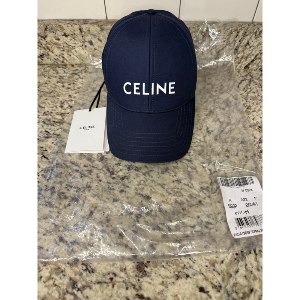 Celine Navy Blue & White Logo Baseball Cap Size M - Picture 2 of 5